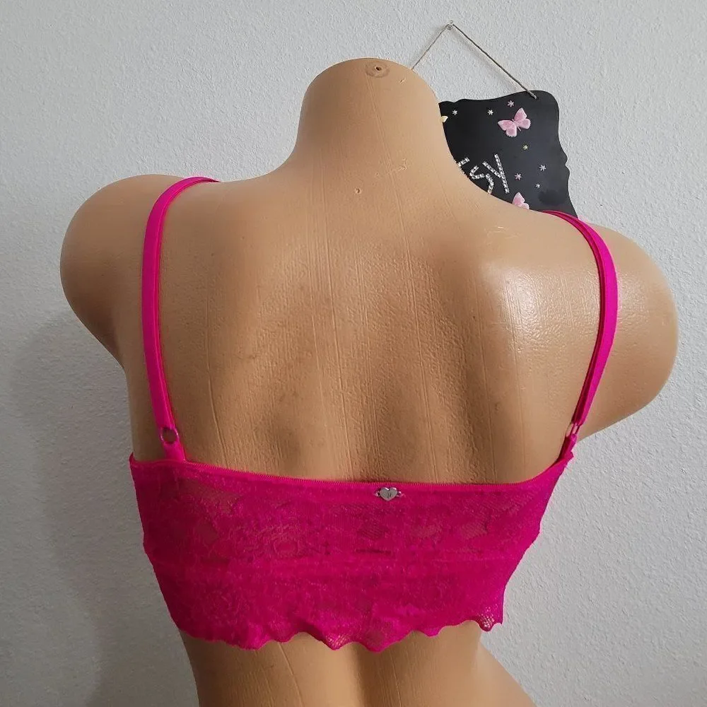 1149 SMALL Victoria's Secret Pink Floral Lace Push Up Bralette.NWT